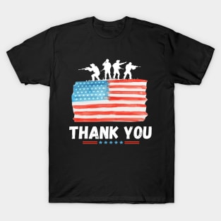 Thank You Memorial Day Veteran military flag design American T-Shirt